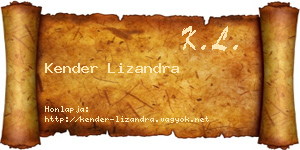 Kender Lizandra névjegykártya